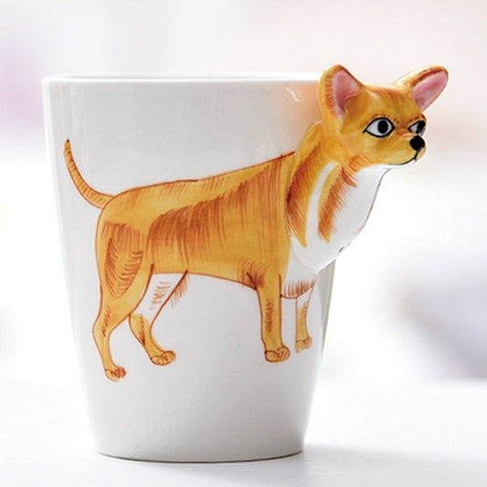 Fusion Cup 3D Hand Drawn Animal Ceramic Mug Chihuahua