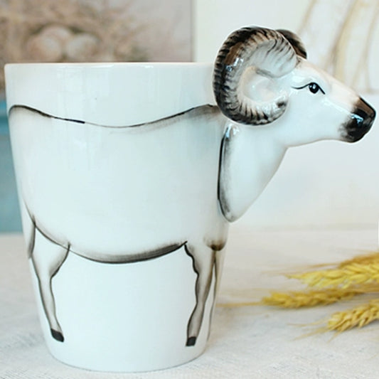 Fusion Cup 3D Hand Drawn Animal Ceramic Mug Goat