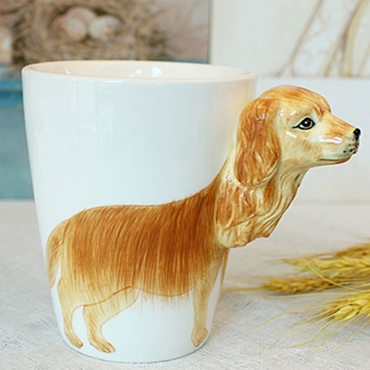 Fusion Cup 3D Hand Drawn Animal Ceramic Mug Golden Retriever