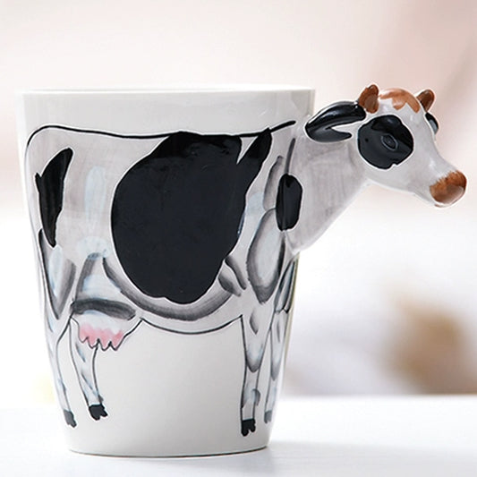 Fusion Cup 3D Hand Drawn Animal Ceramic Mug Cow