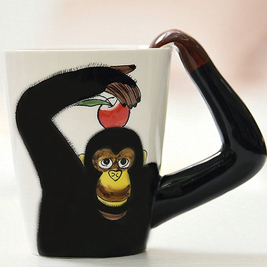 Fusion Cup 3D Hand Drawn Animal Ceramic Mug Chimpanzee